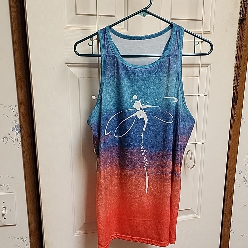 Gradient Sleeveless Top - Blue and Red